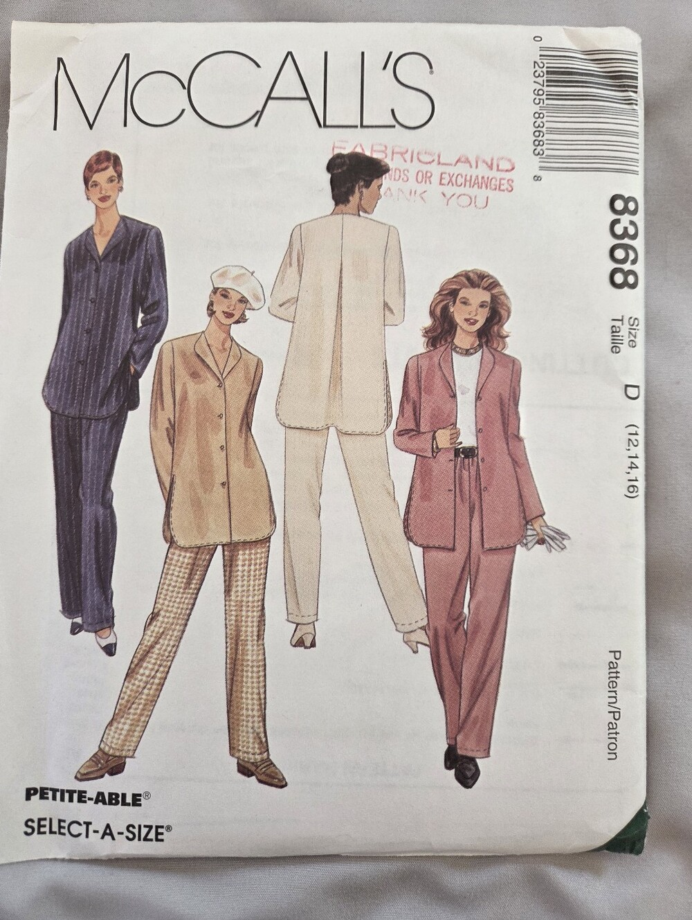 McCall's 8368 Misses' Top and Pull-On Pants Sewing Pattern